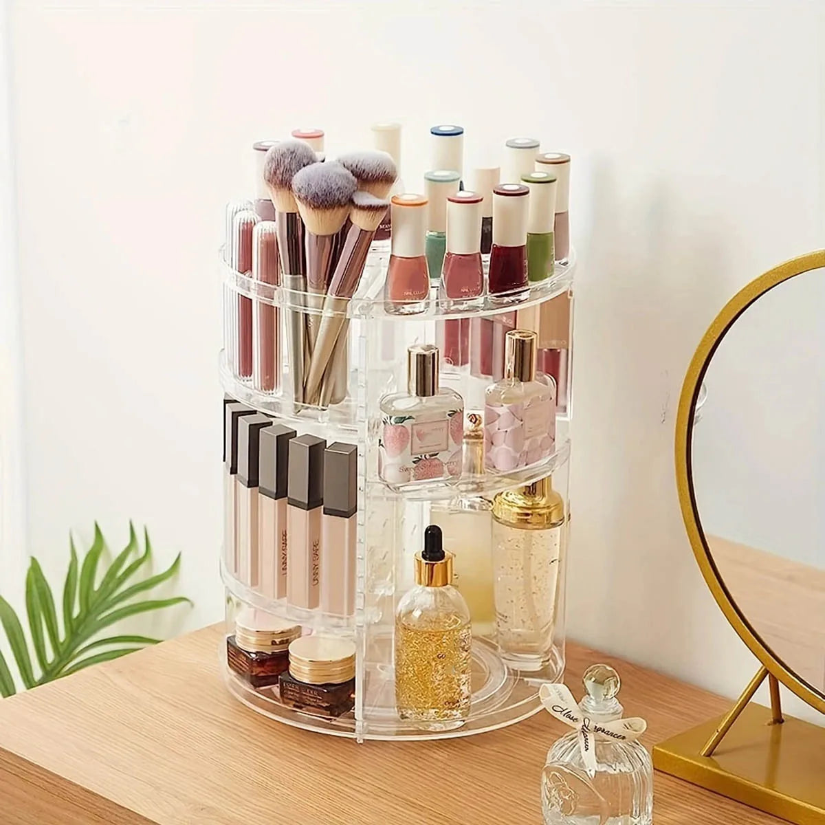 GlowSpin – 360° Rotating Acrylic Makeup Organizer