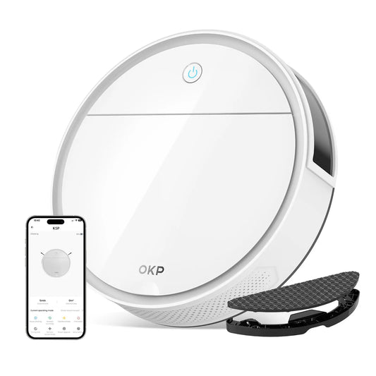 OKP K5 Robot Vacuum Cleaner – 2500Pa Suction, Freemove 3.0, HEPA Filter & 120 Min Runtime