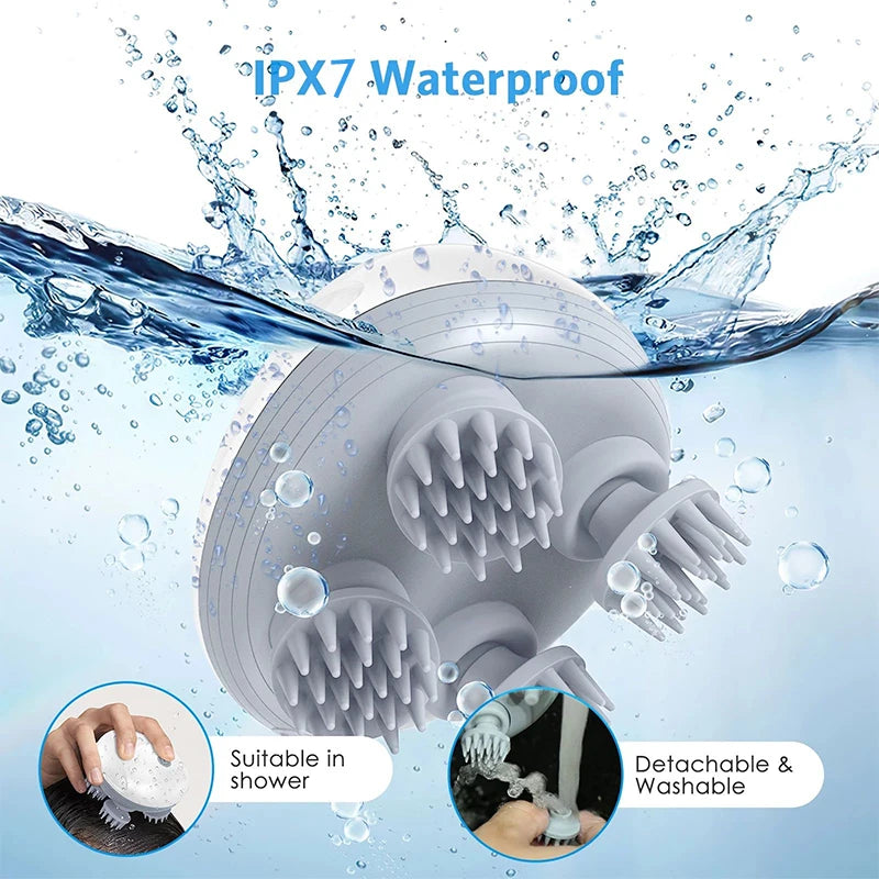 Deep Scalp & Head Massager – USB Rechargeable, Waterproof & Portable