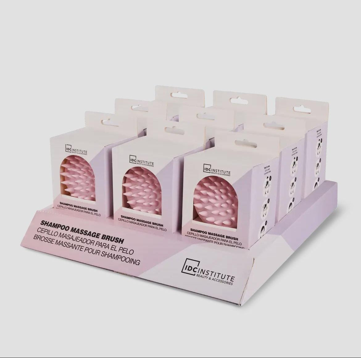 Shampoo scalp massage brush packaging for hair care and scalp cleansing