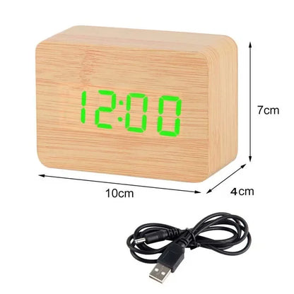 WoodClock LED – Digital Alarm Clock with Voice Control