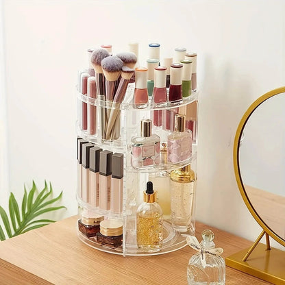 GlowSpin – 360° Rotating Acrylic Makeup Organizer