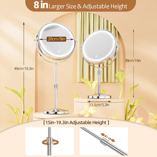GlowPro™ – 10X Lighted Vanity Mirror with LED & Suction Base
