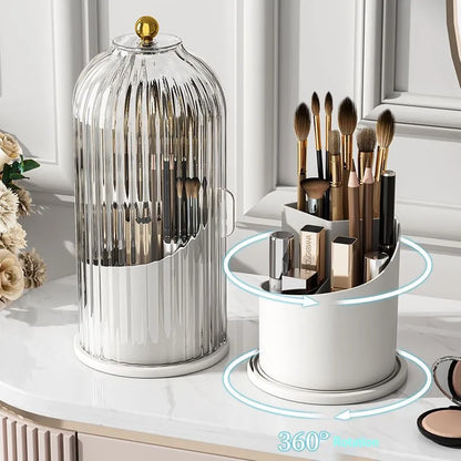 LuxeSpin – 360° Rotating Makeup Organiser with Lid