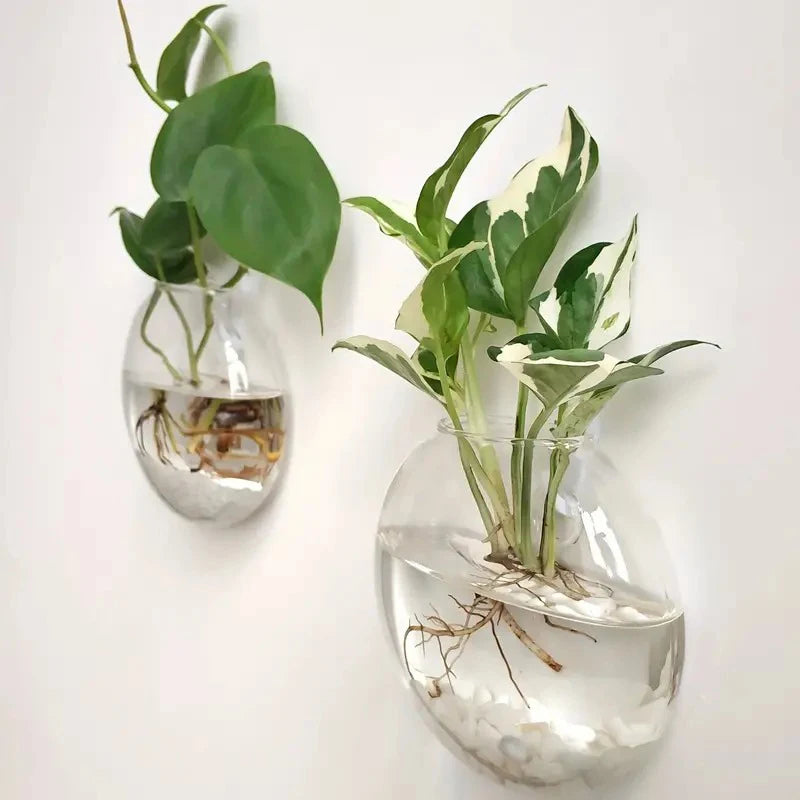 Aura – Minimalist Hanging Glass Vase for Wall Decor (1 or 2 pcs)