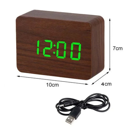 WoodClock LED – Digital Alarm Clock with Voice Control