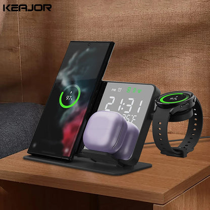 PowerBase – 3-in-1 Wireless Charger with LED Clock
