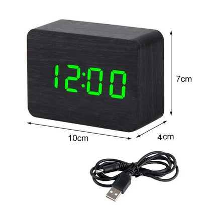 WoodClock LED – Digital Alarm Clock with Voice Control