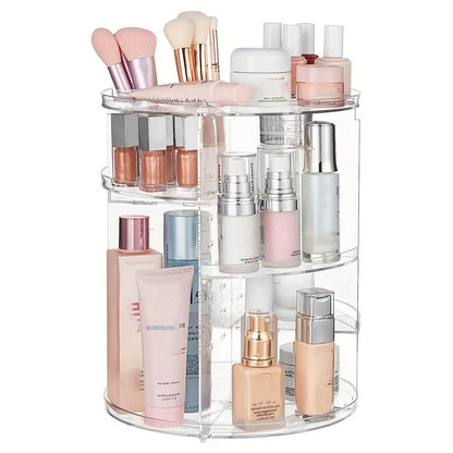 GlowSpin – 360° Rotating Acrylic Makeup Organizer