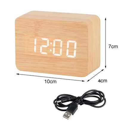 WoodClock LED – Digital Alarm Clock with Voice Control