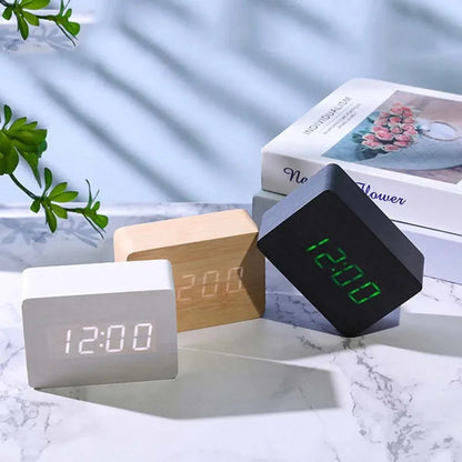 WoodClock LED – Digital Alarm Clock with Voice Control