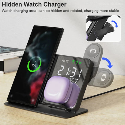 PowerBase – 3-in-1 Wireless Charger with LED Clock