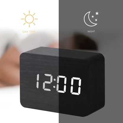 WoodClock LED – Digital Alarm Clock with Voice Control