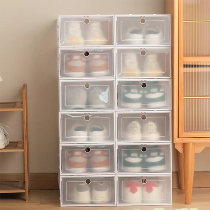 24pcs Transparent Shoe Boxes – Foldable & Dustproof