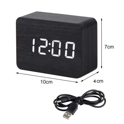 WoodClock LED – Digital Alarm Clock with Voice Control