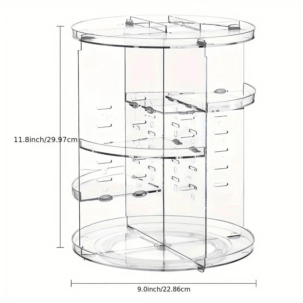 GlowSpin – 360° Rotating Acrylic Makeup Organizer