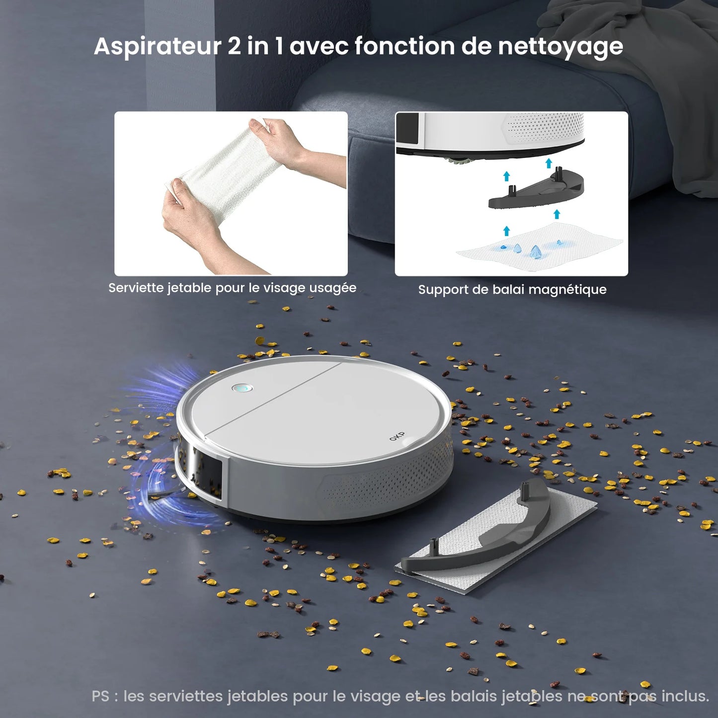 OKP K5 Robot Vacuum Cleaner – 2500Pa Suction, Freemove 3.0, HEPA Filter & 120 Min Runtime