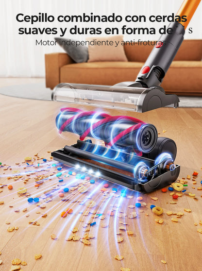 Laresar 500W Cordless Vacuum Cleaner – 50Kpa Suction, HEPA Filter, LCD Display & Wall Mount Storage