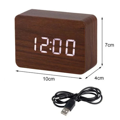 WoodClock LED – Digital Alarm Clock with Voice Control