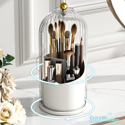 LuxeSpin – 360° Rotating Makeup Organiser with Lid