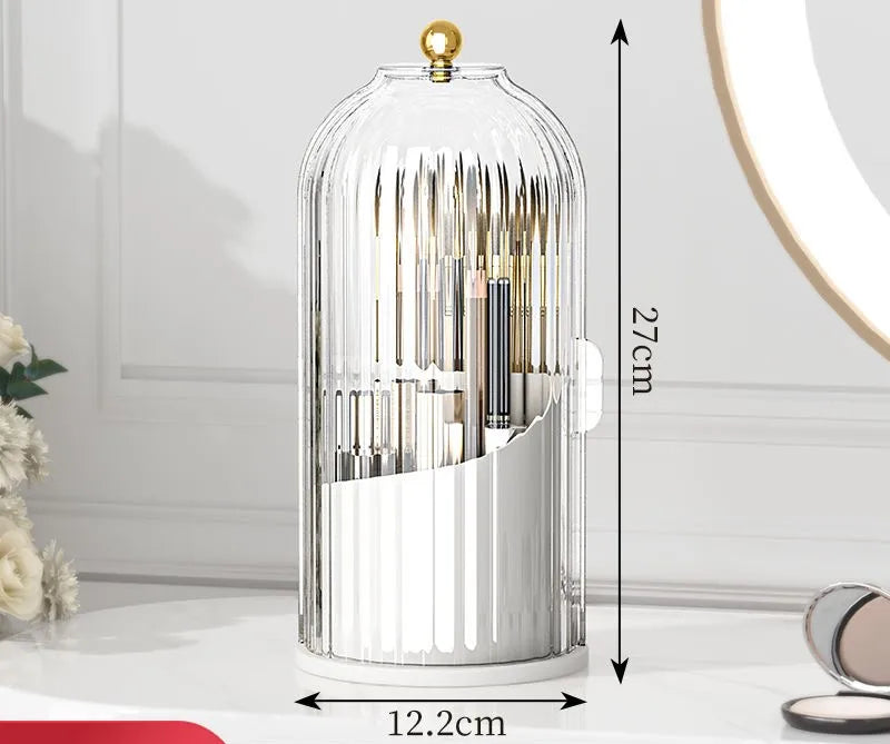 LuxeSpin – 360° Rotating Makeup Organiser with Lid
