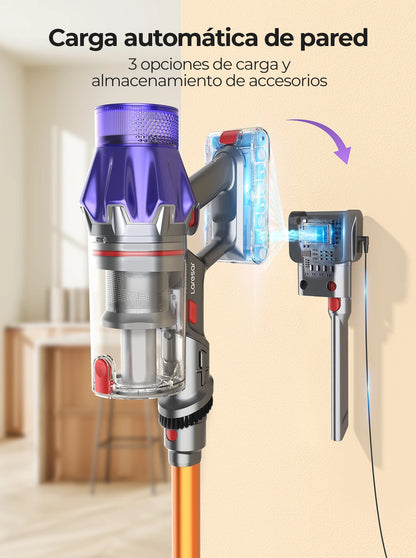 Laresar 500W Cordless Vacuum Cleaner – 50Kpa Suction, HEPA Filter, LCD Display & Wall Mount Storage