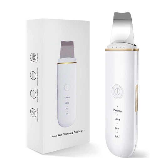 Ultrasonic facial skin scrubber for blackhead removal and skincare routine
