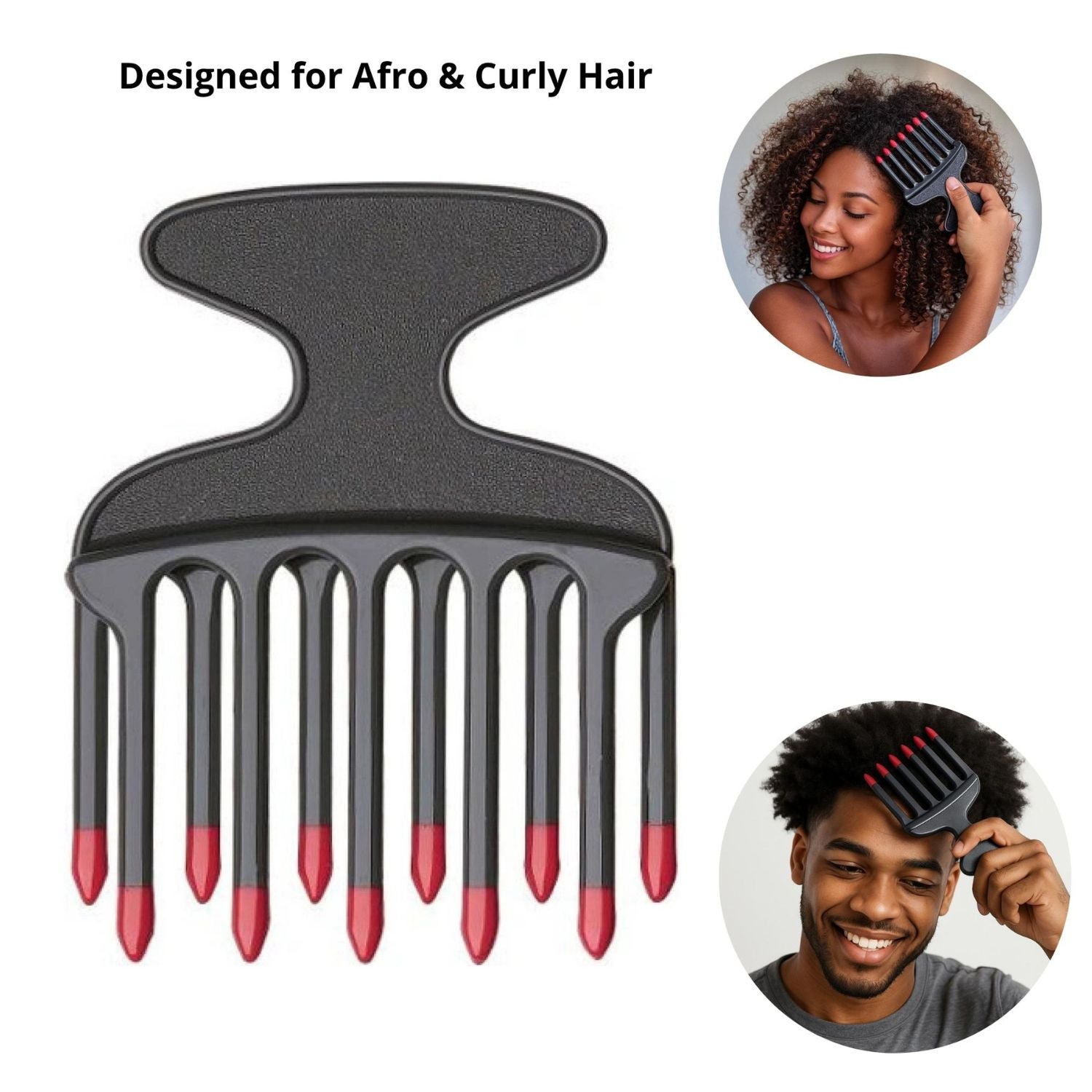 Close-up afro pick comb – afro styling comb.
