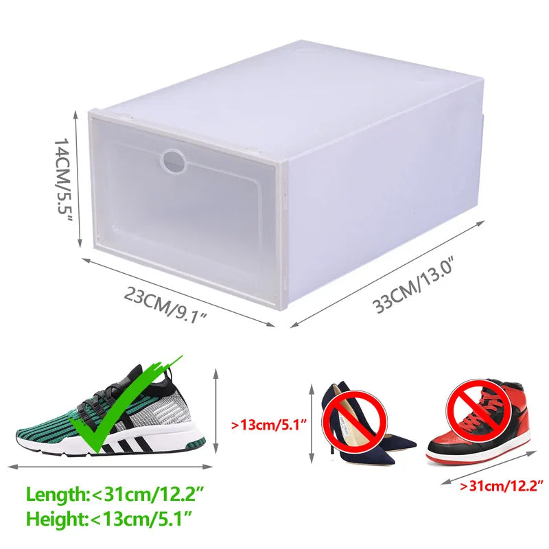 24pcs Transparent Shoe Boxes – Foldable & Dustproof