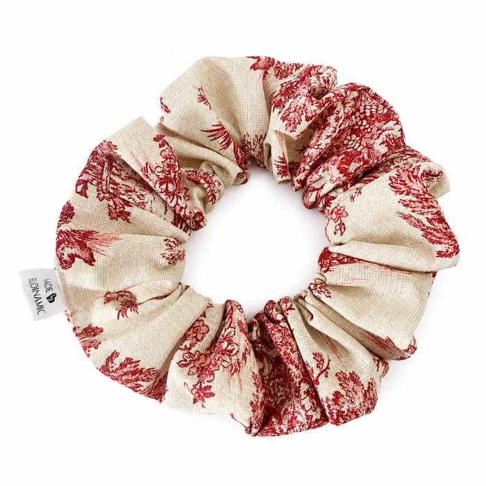 Coletero Vintage Toile de Jouy Rojo Hecho a Mano