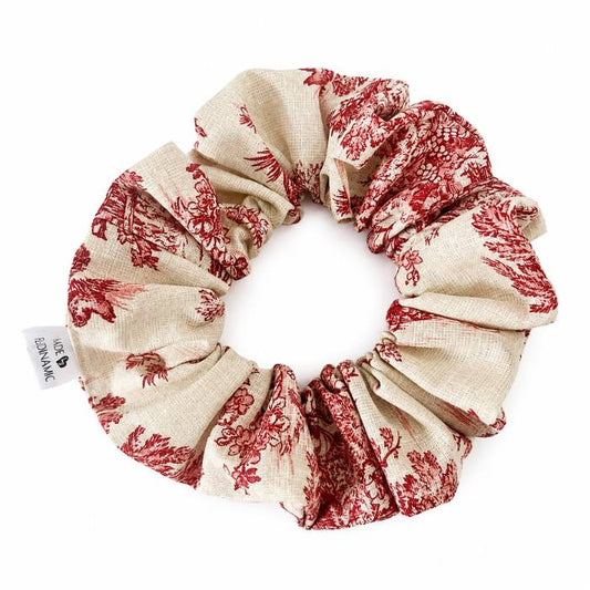 Coletero Vintage Toile de Jouy Rojo Hecho a Mano