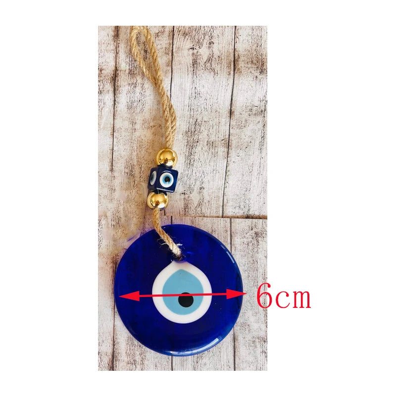 Elegant blue glass evil eye hanging — perfect home décor for spiritual harmony and protection
