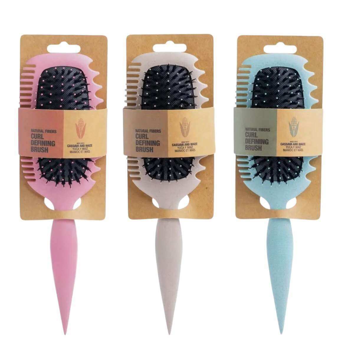 Detangling hair brush for women in pink, white blue and 