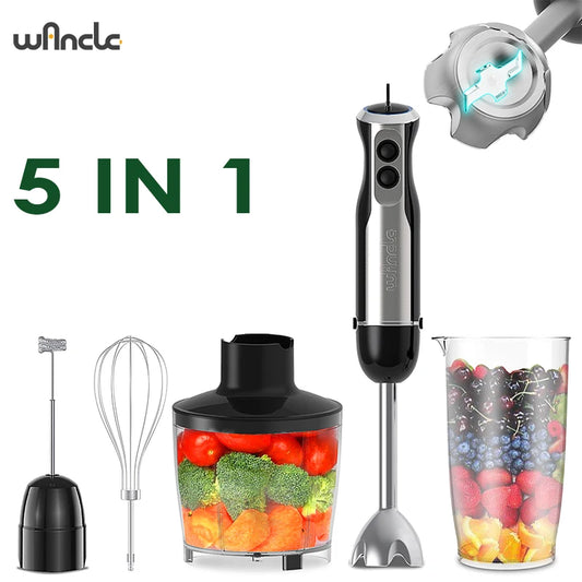 Modern silver grey hand blender with elegant design – FlexJuice™