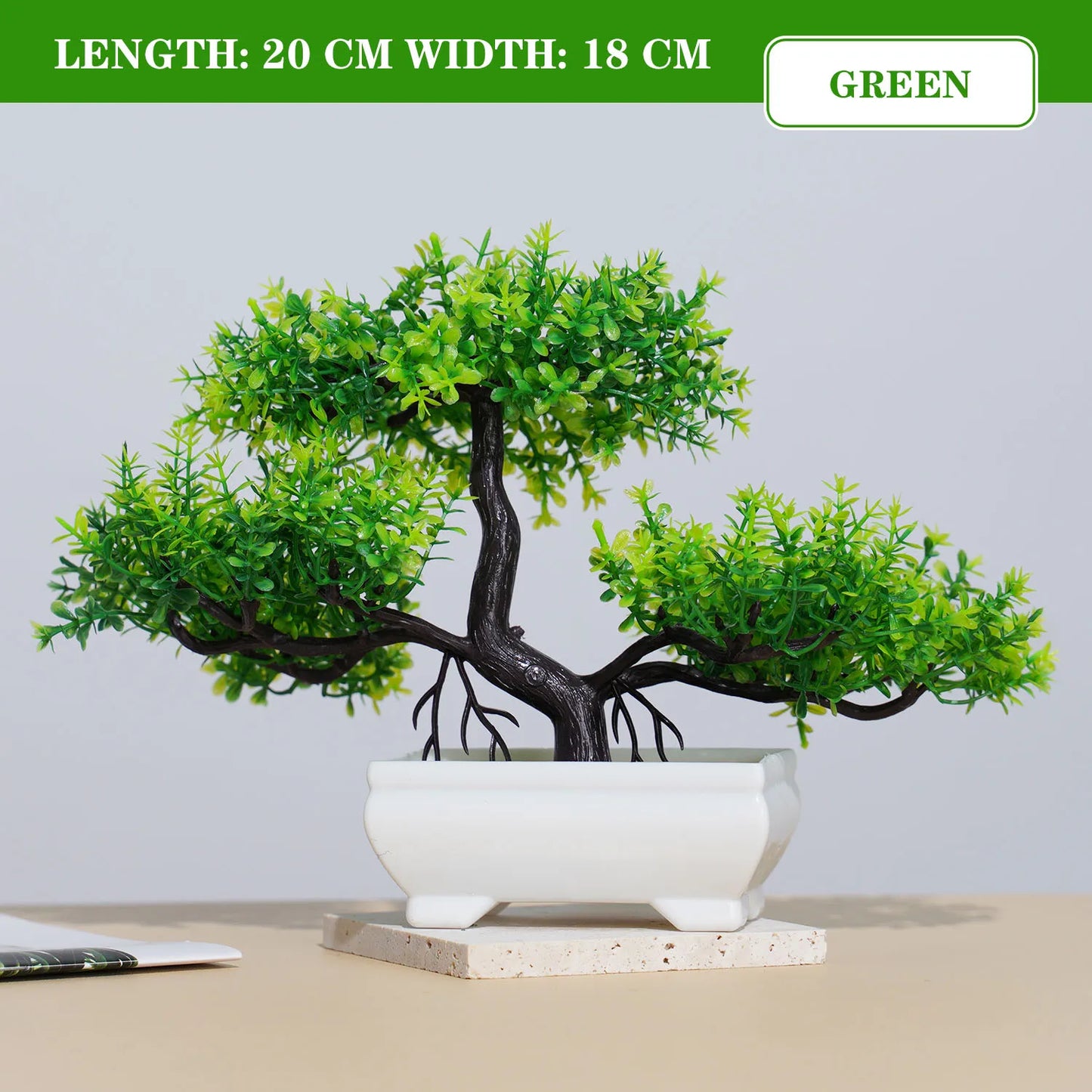 Green MiniBonsai – Lifelike artificial bonsai with natural tones for a refreshing décor accent.