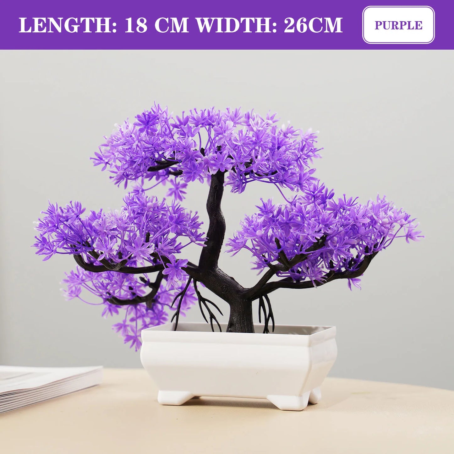 Purple MiniBonsai – Elegant artificial bonsai tree adding a calm, artistic touch to any room.