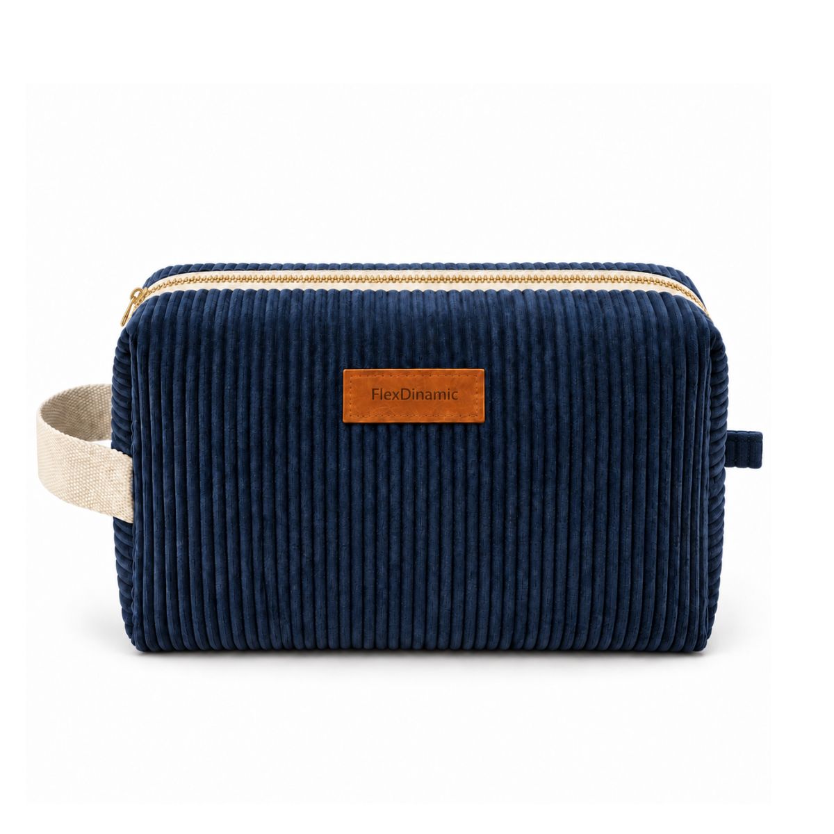 Neceser Masculino Atlas Azul Marino de Pana con Asa