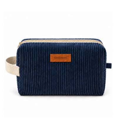 Neceser Masculino Atlas Azul Marino de Pana con Asa