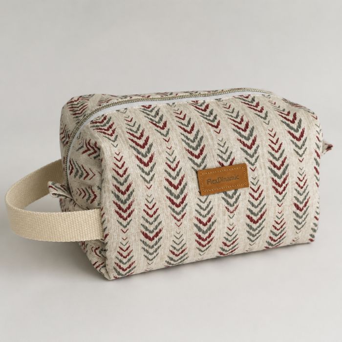 Neceser unisex Siena artesanal visto de lado con asa y cremallera