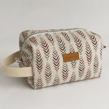 Neceser unisex Siena artesanal visto de lado con asa y cremallera