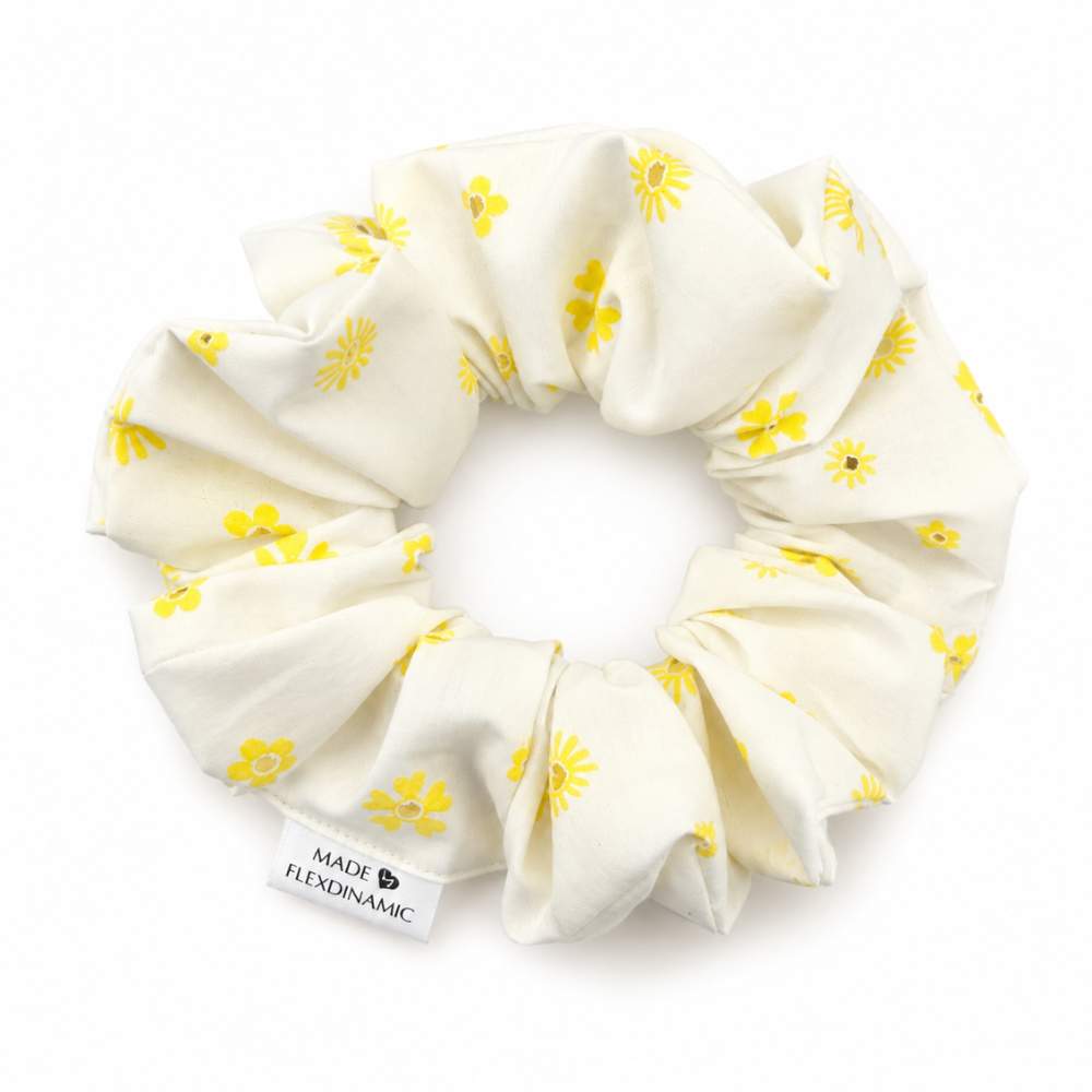 Coletero Floral Blanco Artesanal – Margaritas Amarillas