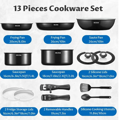 13-piece SmartStack™ cookware displayed on kitchen counter