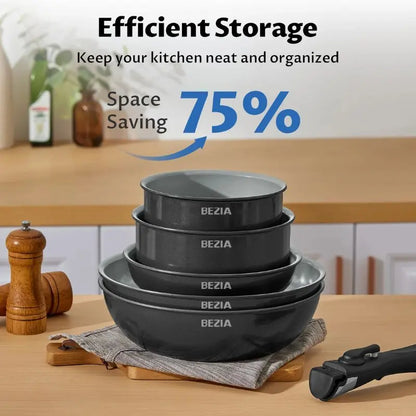 Durable non-stick cookware with minimalist European design